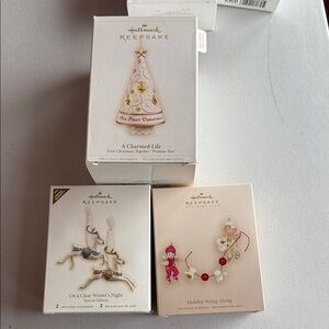 Hallmark Keepsake Ornament Trio - White and Gold